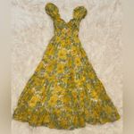 Free People NWOT  Sundrenched Floral Tiered Maxi Yellow combo Sundress Sz S Photo 3