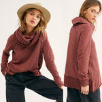 Free People Beach Cocoon Cowl Pullover Terracota Wine Size Med/Large Photo 1