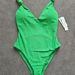 Sanctuary  Swim NWT Terry One Piece Kelly Green‎ Size large high leg Photo 1