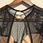 Victoria's Secret Victoria’s Secret 34DD Black Lace Mesh Lined Demi Cap Sleeve Bra Top Bustier Tan Photo 3