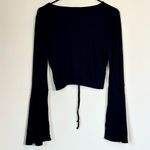 Jack by BB Dakota NWT Leia Black Flounce Sleeve Crop Top - Size: Medium Photo 7