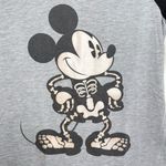 Disney  Mickey Mouse Skeleton Halloween Raglan Shirt Size Small V neck Photo 1