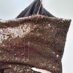 HALSTON Chloe Gown Maxi Dress in Sequins Espresso Brown Size 12 Photo 12