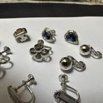 Lot Of 5 Silver Tone Clip On Screw On Earrings Mix Photo 2