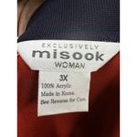 Misook Exclusively  Cardigan 3X Red Black Color Block Acrylic Knit Sweater Photo 3