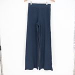 American Giant Navy Ribbed Wide Leg Lounge Pants XS Made in USA Cotton Blend Blue Photo 1