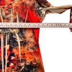 Babydoll Top Large Maximalist Floral Butterfly Print Artsy Eclectic Art To Wear Orange Photo 14