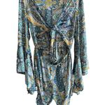 Boutique Paisley Print Boho Whimsy Cut Out Romper W Flowy Bell Sleeves Photo 3