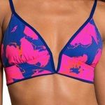 Maaji Jade Black Parade Long Line Triangle Reversible Bikini Top Blue Pink NWT S Photo 0