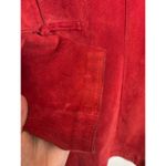 Chico's  Jacket Womens 3 (XL) Red Suede Mandarin Collar Frog Closure Leather Photo 5