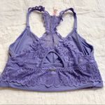PINK - Victoria's Secret VS PINK Periwinkle Blue Lace Racerback Wireless Bralette Size Small Photo 4