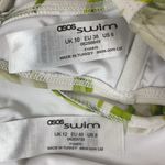 ASOS White & Green Floral Print Ruffle 2 Piece Bikini Swim Bathing Suit Set 8 10 Photo 3