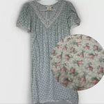 Miss Elaine Nightgown Women’s M Blue Floral Short Sleeve Sleepwear Cottagecore Size M Photo 1