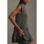Anthropologie Daily Practice Dark Green Solid Set Mini Dress Pleated Size XL NEW Photo 10
