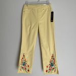 Tribal sz 2 yellow audrey 70s mid‎ rise straight capri pants NWT Photo 5