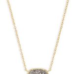 Kendra Scott Elisa Necklace In Platinum Drusy And Gold Photo 0