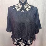 American Eagle  outfitters Sexy womens Gray Tassel Boho off the shoulder Small. Photo 0