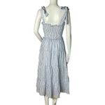 Dress Forum Dress Womens Small Blue White Striped Charlotte Midi Tiered Nautical Photo 2