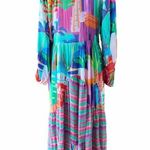 Colorful Maxi Dress Oversized V Photo 6