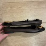 Tory Burch  Rena Minnie Brown Black Cap Toe Medallion Leather Flats Size 8 Photo 1