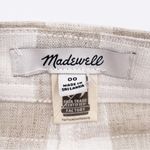 Madewell NEW  Linen Blend Tulip Hem Mini Skirt Undyed NE700 Check Print Size 00 Photo 7