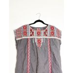 Johnny Was  Ezra Shift Tunic Dress Gray Linen Embroidered Tribal Motif Size XL Photo 3