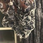 Elie Tahari  xl dress gray black shimmery lined except sleeves short tie neck Photo 4