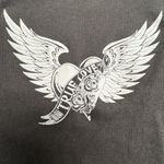 Full Tilt  FITTED CROPPED TANK TOP SIZE Medium Heart Skull‎ Fire True Love Photo 2