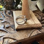 Crescent Moon Boho Serpentine Sterling Silver Ring Size 8 Green Photo 3