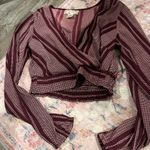 Band of Gypsies  Burgundy and ivory Wrap style Top size M Photo 9