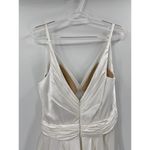 Mac Duggal 12443 White Satin V-Neck Sleeveless Long Formal Gown Size 8 Photo 4