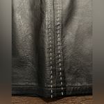 Newport News  Leather Skirt Black A-line Stitch Detail Photo 1