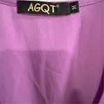 AGQT Women's Medium Purple Tie Front Romper Short Sleeve Casual Photo 5