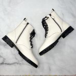 Rebecca Minkoff Janyi Chain Leather Platform Lace Up Ankle Bootie Boot White 8.5 Photo 2