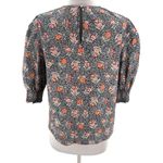 Ann Mashburn  floral puff sleeve poplin blouse top sz S Photo 1