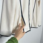 Bob Mackie Wearable Art Cream Black Fleece Embroidered Full Zip Jacket Coat Vtg Photo 3