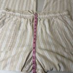Gap Pants Womens XL Khaki Linen Blend Striped Pull On Wide Leg Boho 27” Photo 4