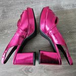 Kenneth Cole Reaction Rylee Hot Pink Metallic Slingback Platform Sandals Size 8. Photo 15