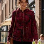 Dress Barn  Red and Gold Paisley Jacket Photo 0