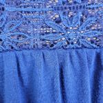 Aeropostale Lace Trim Cap Sleeve Blouse Top Blue S Photo 8