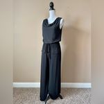 Vince Camuto | Black Draped Neck Wide Leg Sleeveless Jumpsuit Sz S Photo 5