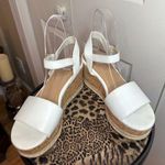 Michael Shannon Women’s Kaitlin Wedge Open Toe While Sandal Shoe Size 6.5 Photo 0