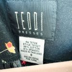 VTG‎ 90s Teddi Dresses Floral Sheath Dress Black Size 8 Cottage Romantic Retro Photo 3