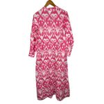 LIVRO Oversized Classic Kurta Caftan Ikat Pink & White Pockets Size XS Photo 3