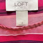 Loft Ann Taylor Pink White Stripe Sleeveless Casual Summer A-Line Dress Size 2 Photo 1