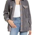 BLANK NYC NWT  Fleece Shacket Plush Cozy Soft Gray Shirt Jacket Size Small NEW Photo 0