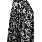 Mille Florian Top NWT Button Front Floral Blouse in Black Hibiscus Women’s XS Photo 4