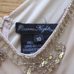 Pisarro Nights Nights Blush Beige Beaded Sequin Gown Dress 10 Tan Photo 11