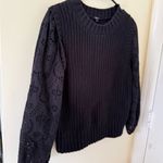 Rails  Dhalia Eyelet Sleeve Black Sweater Photo 5