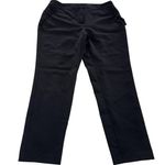 Adrianna Papell Pants Womens 6 Black Ruffle Pockets Straight Leg Office Career Photo 0